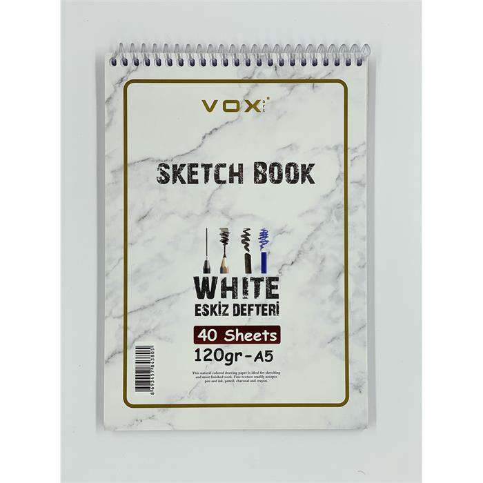 VOX Eskiz Defteri 120gr-40 sayfa-A5-Beyaz