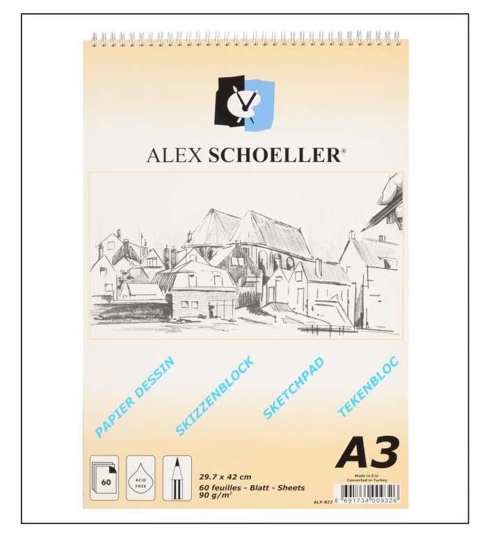 Alex Schoeller Spiralli Eskiz Bloklar 60 Yaprak A3 (90 Gr)